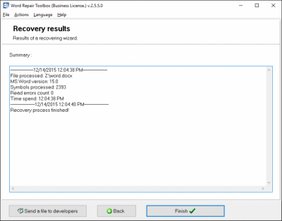 Screenshot of the application Word Repair Toolbox - #4