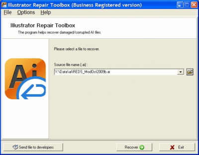 Screenshot of the application Illustrator Repair Toolbox - #1