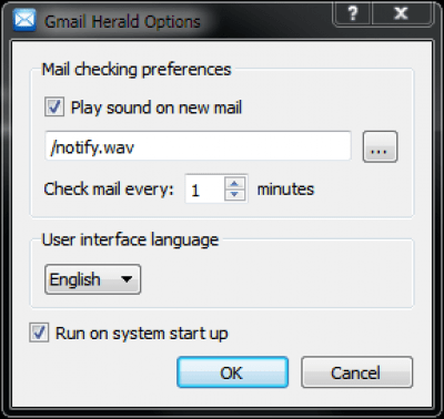 Screenshot of the application GMail Herald - #3