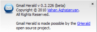 Screenshot of the application GMail Herald - #4
