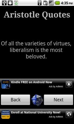 Screenshot of the application Aristotle Quotes - #2