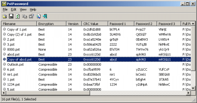 Screenshot of the application PstPassword - #1