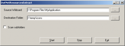 Screenshot of the application DotNetResourcesExtract - #1