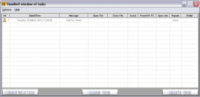 Screenshot of the application TimeBell - #1