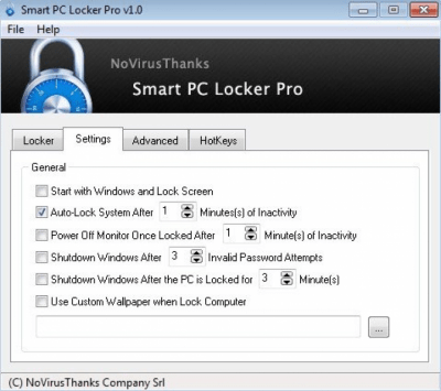 Screenshot of the application Smart PC Locker Free - #1