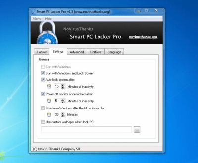 Screenshot of the application Smart PC Locker Free - #2