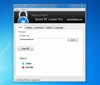 Screenshot of the application Smart PC Locker Free - #3