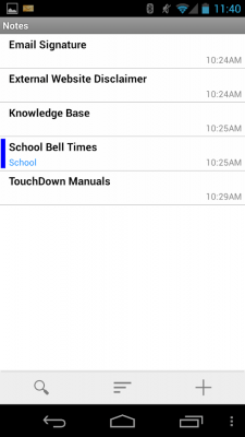 Screenshot of the application TouchDown for Smartphones - #4