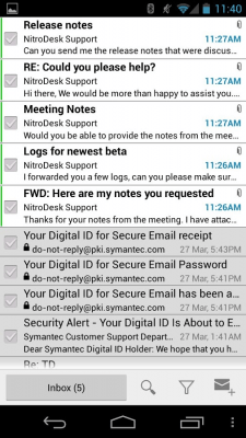Screenshot of the application TouchDown for Smartphones - #7