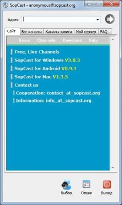 Screenshot of the application Sopcast - #3
