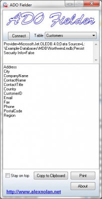 Screenshot of the application ADO Fielder - #1