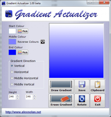 Screenshot of the application Gradient Actualizer - #1