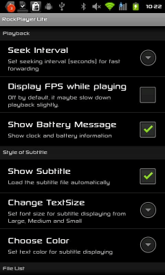 Screenshot of the application RockPlayer Lite - #1