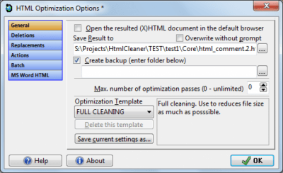 Screenshot of the application HTML Cleaner - #2