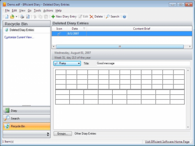 Screenshot of the application Diary Pro - #4