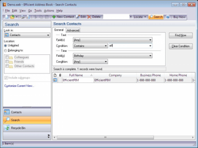 Screenshot of the application Address Book - #3