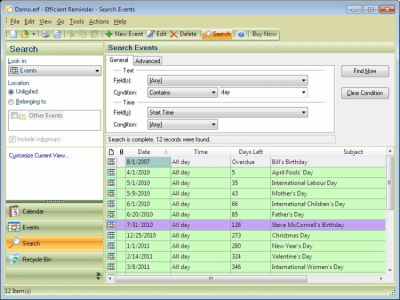Screenshot of the application Reminder - #3