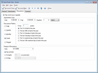 Screenshot of the application Reminder - #4