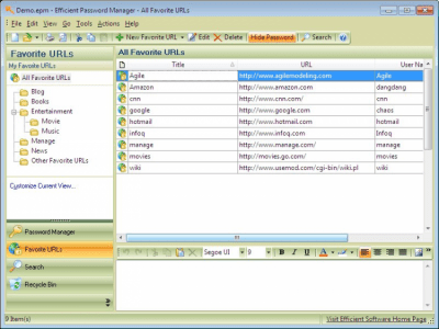 Screenshot of the application Password Manager - #3