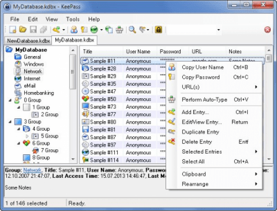 Screenshot of the application KeePass Classic Edition - #2