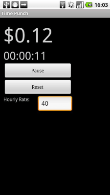 Screenshot of the application Time Punch - #2