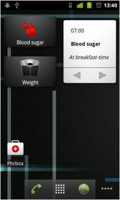 Screenshot of the application Diabetesbox - #2