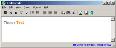 Screenshot of the application HtmlDocEdit - #1