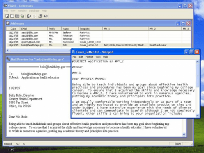 Screenshot of the application VIMail - #3