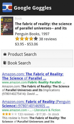 Screenshot of the application Google Goggles - #4
