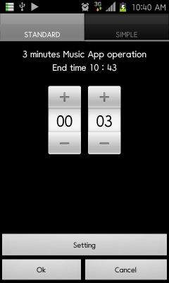 Screenshot of the application Music Timer Widget - #3