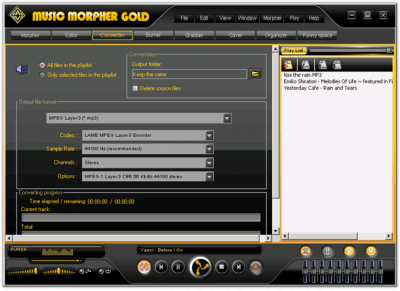 Screenshot of the application AV Music Morpher Gold - #2