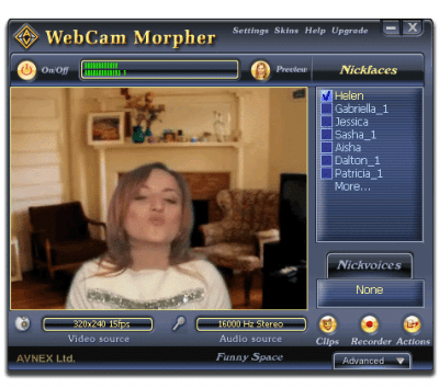 Screenshot of the application AV Webcam Morpher - #1