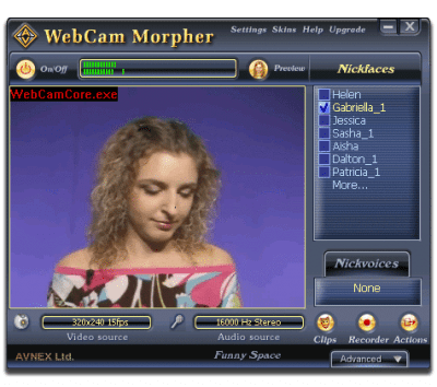 Screenshot of the application AV Webcam Morpher - #5