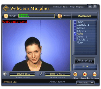 Screenshot of the application AV Webcam Morpher - #6