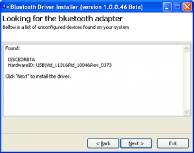 Screenshot of the application Bluetooth Driver Installer - #1