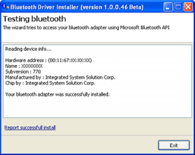 Screenshot of the application Bluetooth Driver Installer - #3