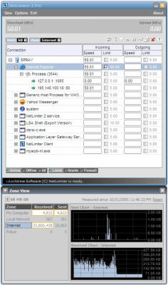 Screenshot of the application NetLimiter - #1