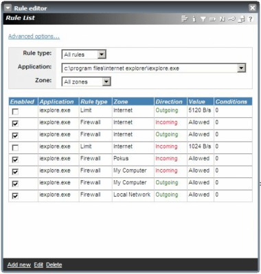 Screenshot of the application NetLimiter - #4