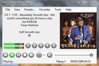 Screenshot of the application Online Radio Tuner - #1