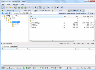 Screenshot of the application DC++ - #5