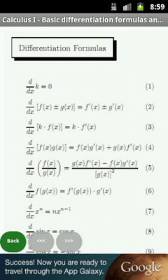 Screenshot of the application Free math cheat sheets - #2