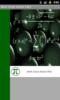 Screenshot of the application Free math cheat sheets - #6