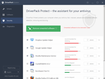 Screenshot of the application DriverPack Solution Online - #3