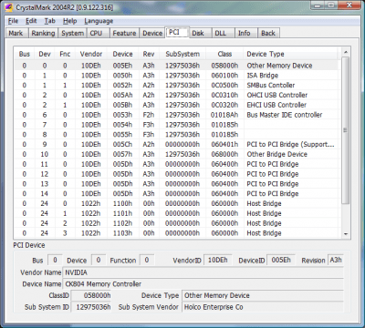 Screenshot of the application CrystalMark - #7