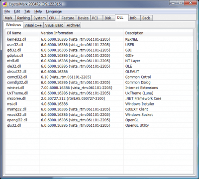 Screenshot of the application CrystalMark - #9