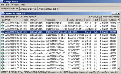 Screenshot of the application X-Ways Trace - #1