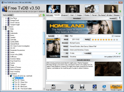 Screenshot of the application Free TvDB - #1