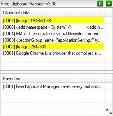 Screenshot of the application Free Clipboard Manager - #1