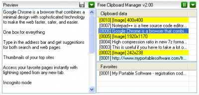 Screenshot of the application Free Clipboard Manager - #7