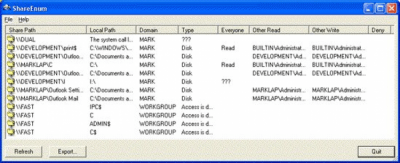Screenshot of the application ShareEnum - #1